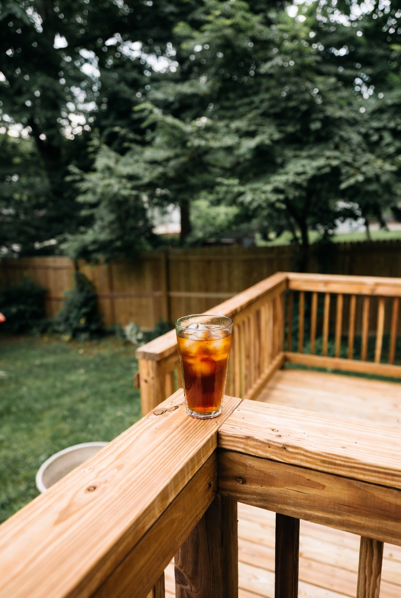 Stained cedar deck